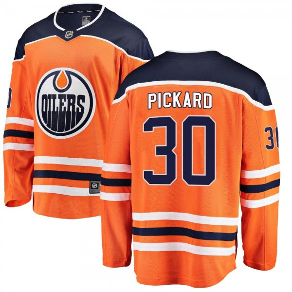 Men's Edmonton Oilers #30 Calvin Pickard Fanatics Home Orange Jersey
